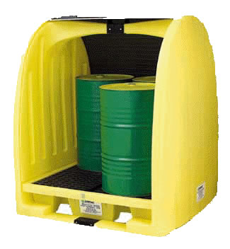 Clear Spill Covered 4 Drum Spill Pallet